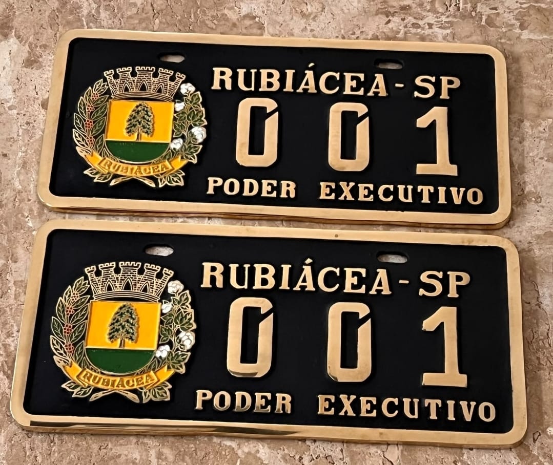 Placa de Carro em Bronze Fundido